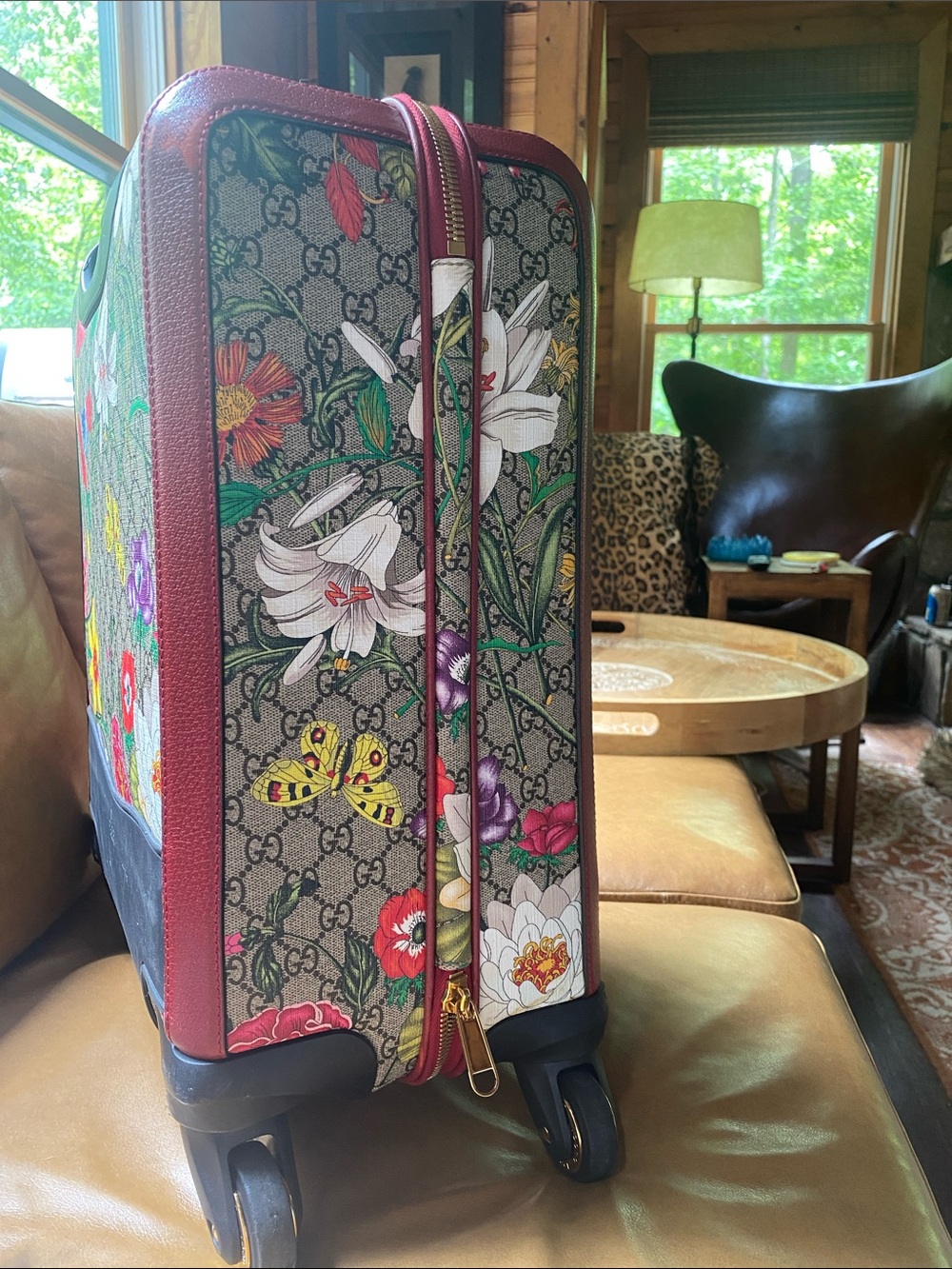 Gucci GG Supreme Flora Carry-On Trolley Suitcase Floral Beige Ebony Michele Era - Picture 6 of 16
